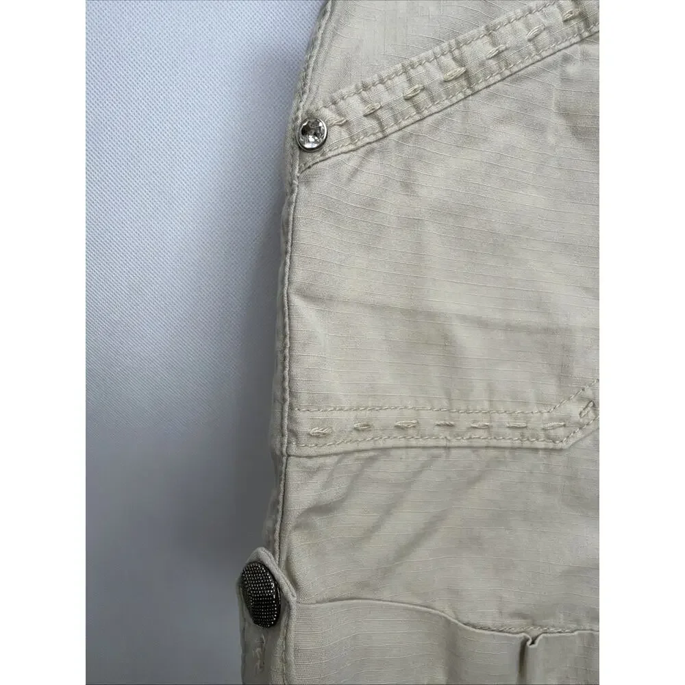 Miss Me Women’s Tan Rip Stop Shorts Size 27 CP1248 Cargo - Picture 2 of 12